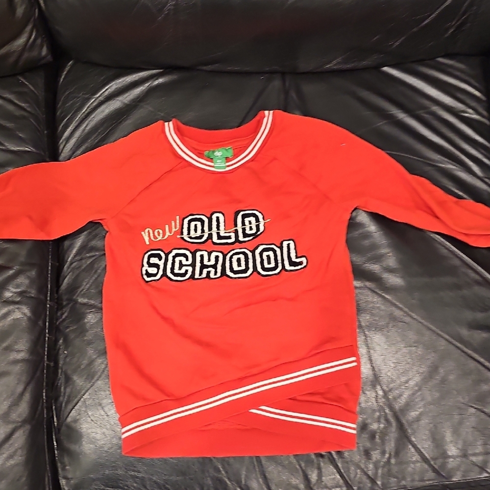 dip Red Retro Sweatshirt with Vintage Print